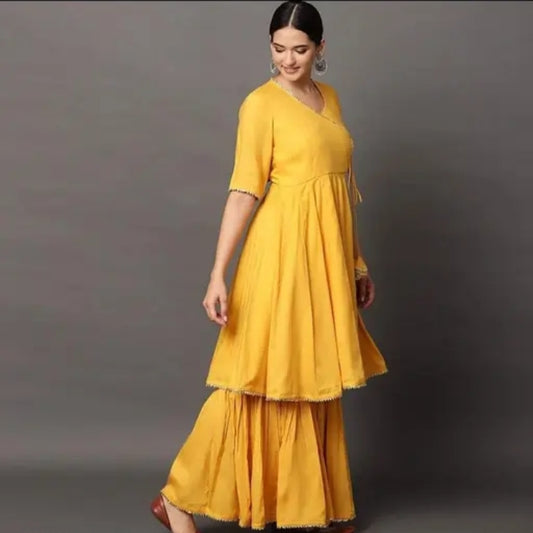 Trending Solid Sharara Set for Women Wedding wear