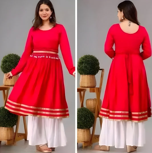 Women’s Ethnic Anarkali Kurti with Dupatta – Party & Festive Wear (Multiple Colors)